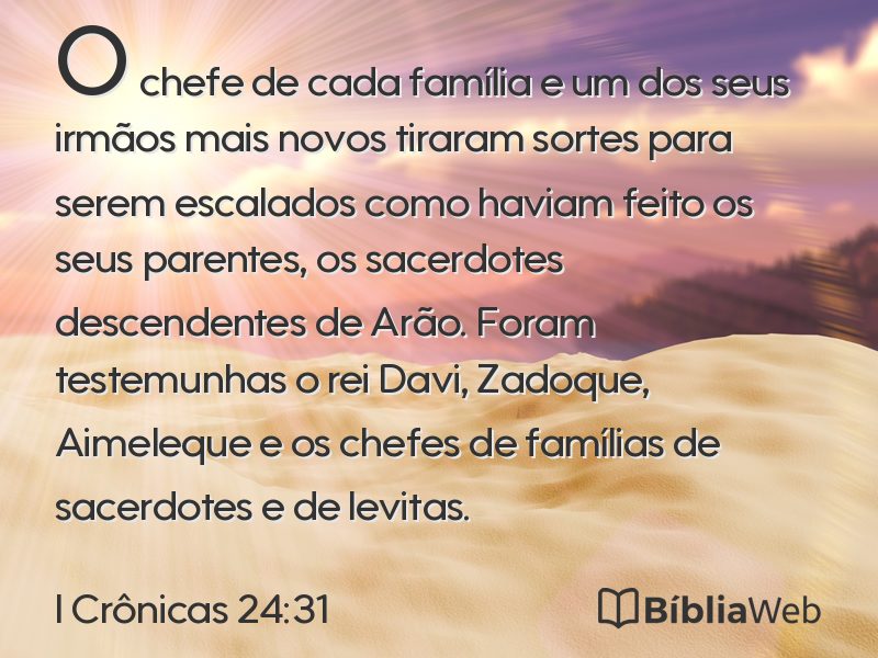 I Crônicas 24:31 em imagem para compartilhar