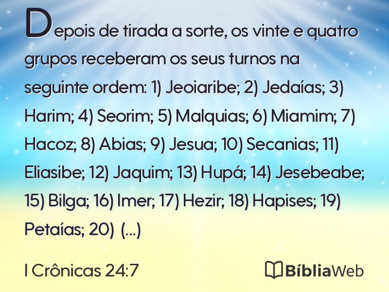 I Crônicas 24:7 em imagem para compartilhar