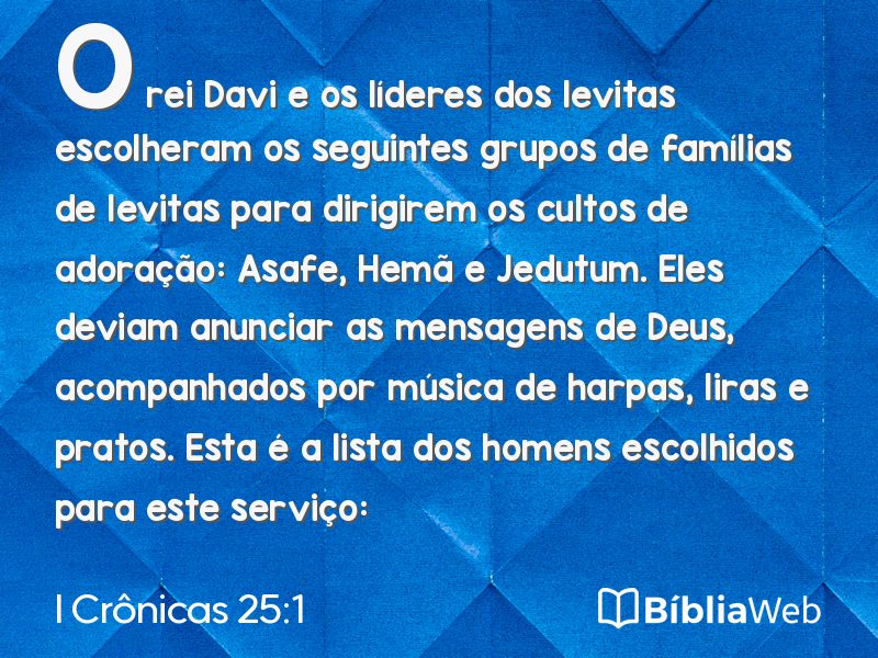 I Crônicas 25:1 em imagem para compartilhar