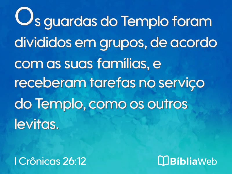 I Crônicas 26:12 em imagem para compartilhar