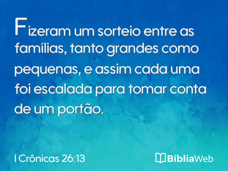 I Crônicas 26:13 em imagem para compartilhar
