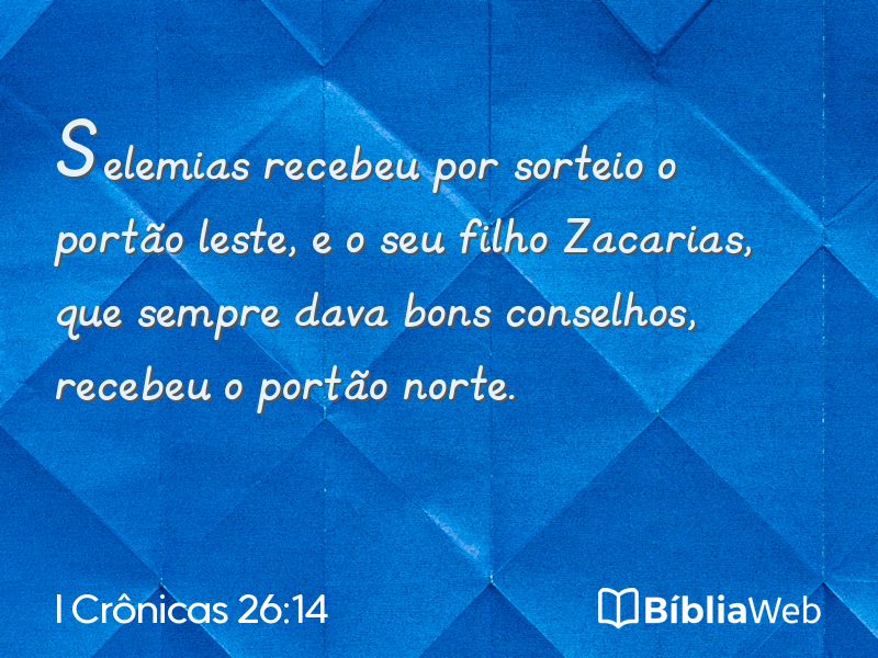 I Crônicas 26:14 em imagem para compartilhar