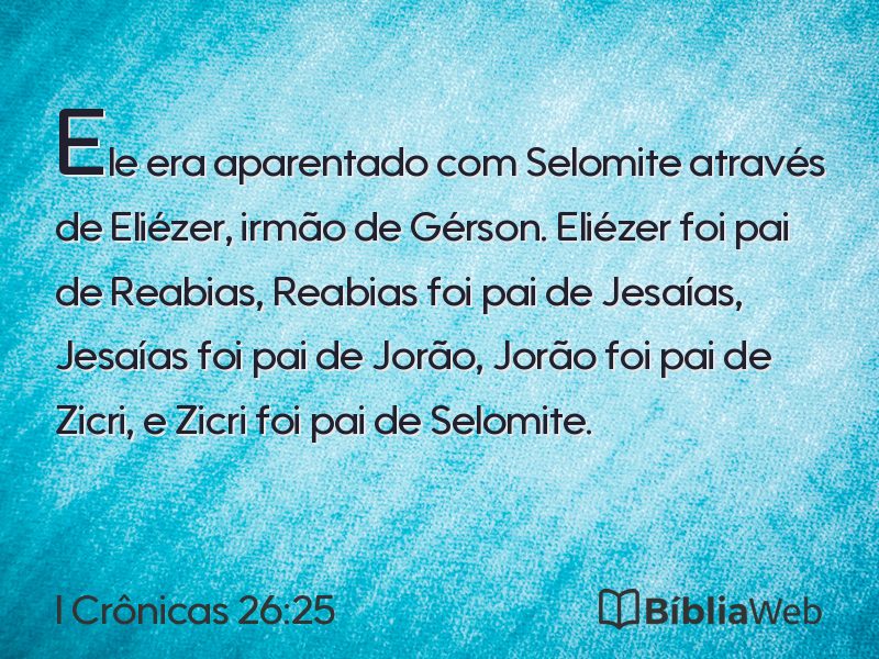 I Crônicas 26:25 em imagem para compartilhar
