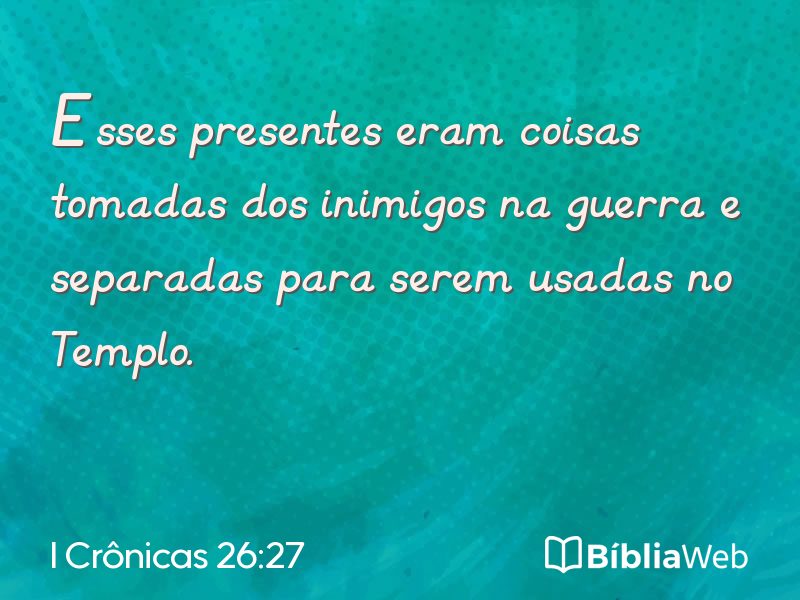 I Crônicas 26:27 em imagem para compartilhar
