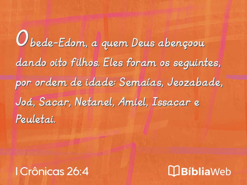 I Crônicas 26:4 em imagem para compartilhar