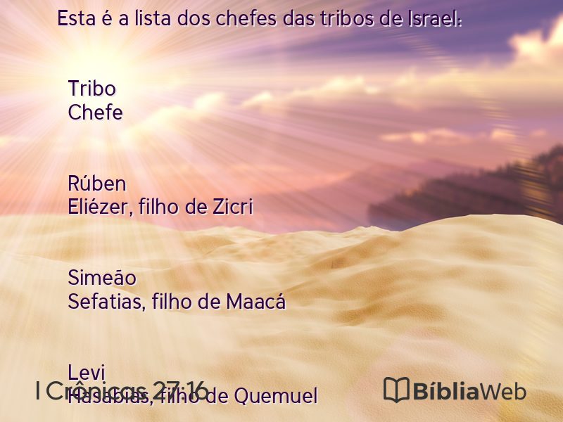 I Crônicas 27:16 em imagem para compartilhar