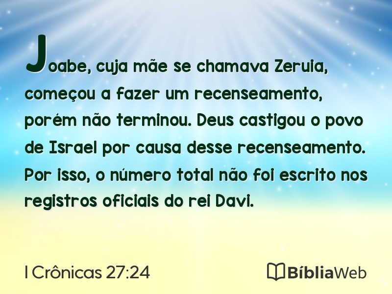 I Crônicas 27:24 em imagem para compartilhar
