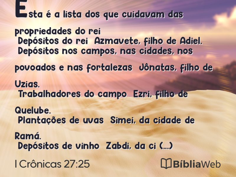 I Crônicas 27:25 em imagem para compartilhar