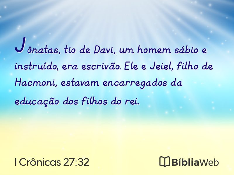 I Crônicas 27:32 em imagem para compartilhar