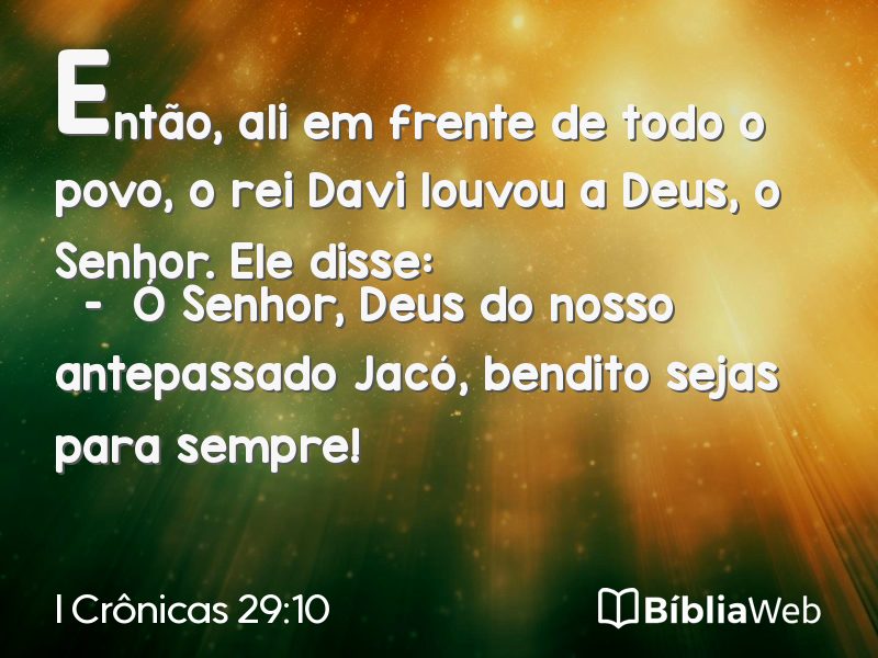 I Crônicas 29:10 em imagem para compartilhar