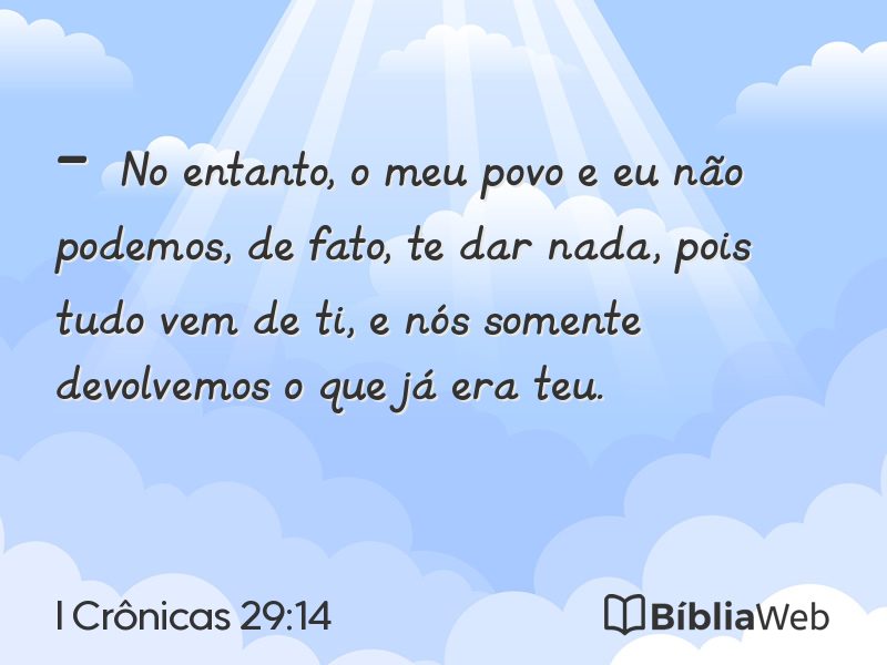I Crônicas 29:14 em imagem para compartilhar
