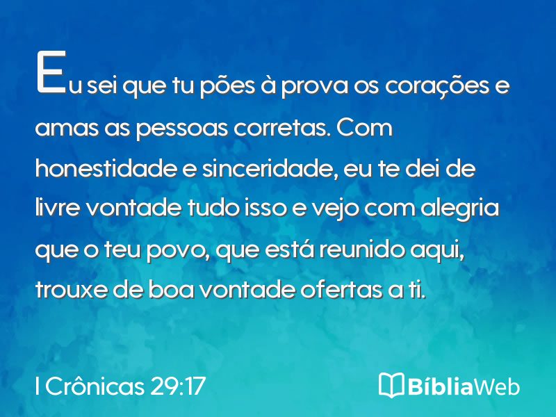 I Crônicas 29:17 em imagem para compartilhar