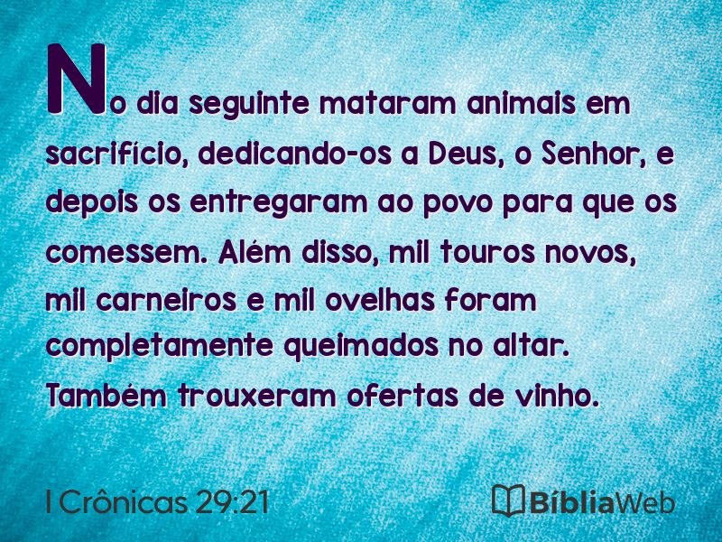 I Crônicas 29:21 em imagem para compartilhar