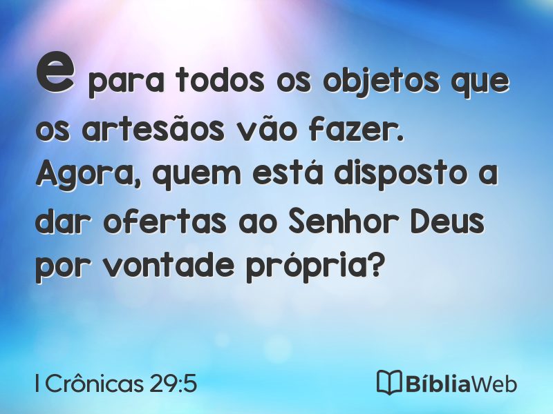 I Crônicas 29:5 em imagem para compartilhar