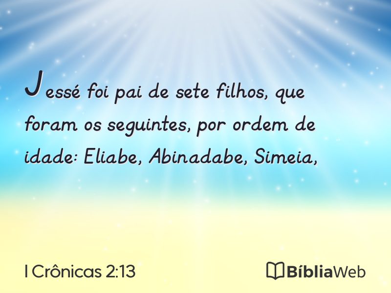 I Crônicas 2:13 em imagem para compartilhar