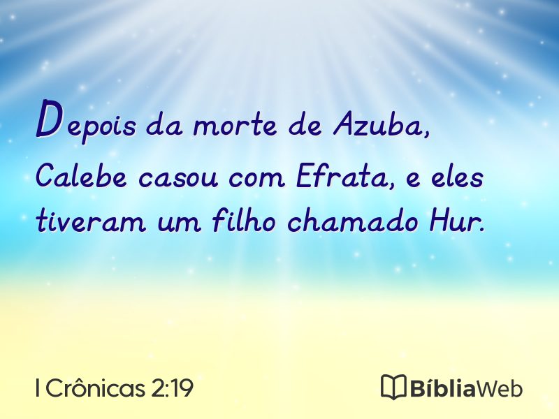 I Crônicas 2:19 em imagem para compartilhar