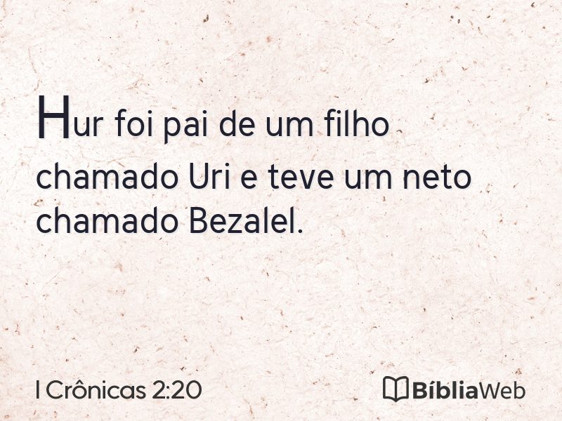 I Crônicas 2:20 em imagem para compartilhar