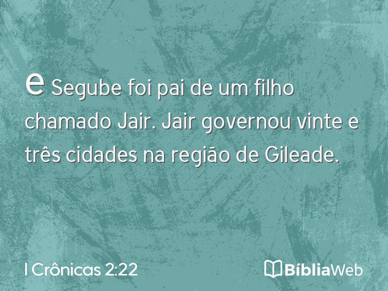 I Crônicas 2:22 em imagem para compartilhar