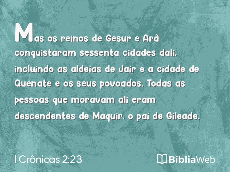 I Crônicas 2:23 em imagem para compartilhar