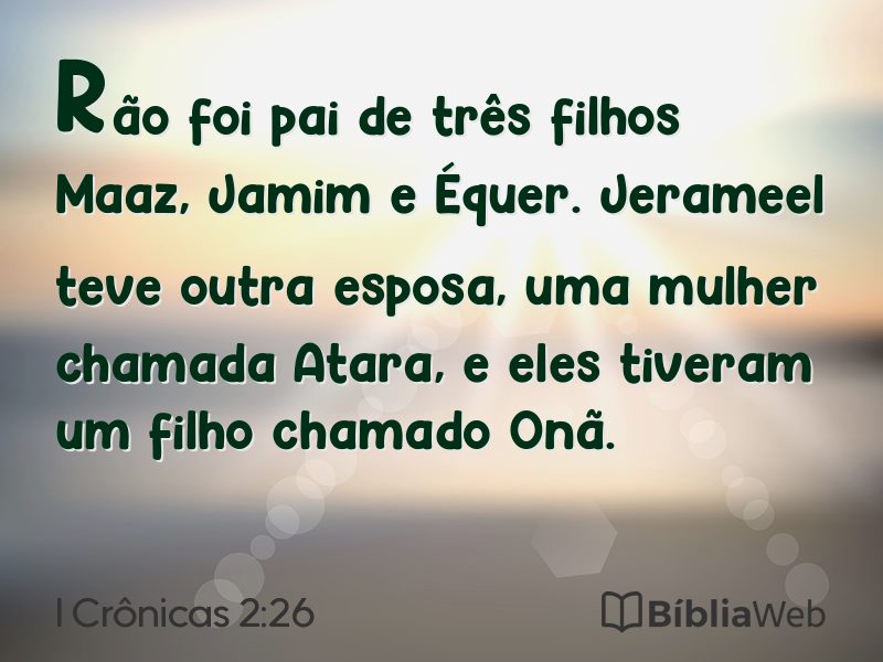 I Crônicas 2:26 em imagem para compartilhar