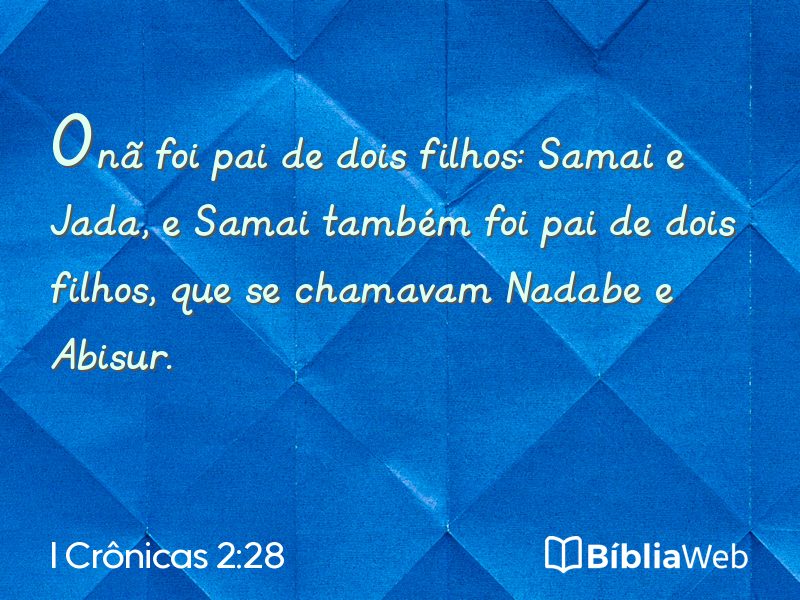 I Crônicas 2:28 em imagem para compartilhar