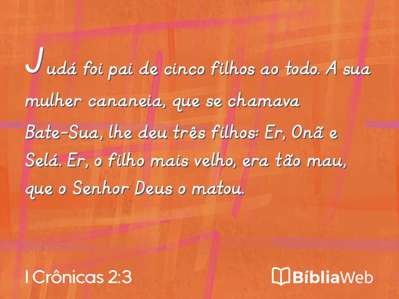 I Crônicas 2:3 em imagem para compartilhar