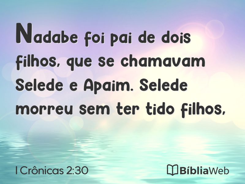I Crônicas 2:30 em imagem para compartilhar
