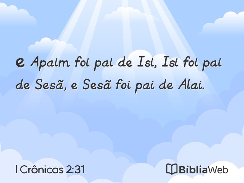 I Crônicas 2:31 em imagem para compartilhar