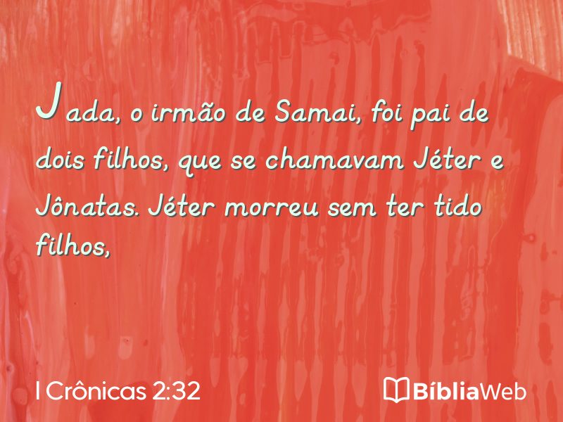 I Crônicas 2:32 em imagem para compartilhar