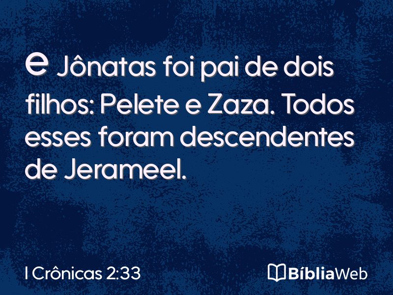 I Crônicas 2:33 em imagem para compartilhar