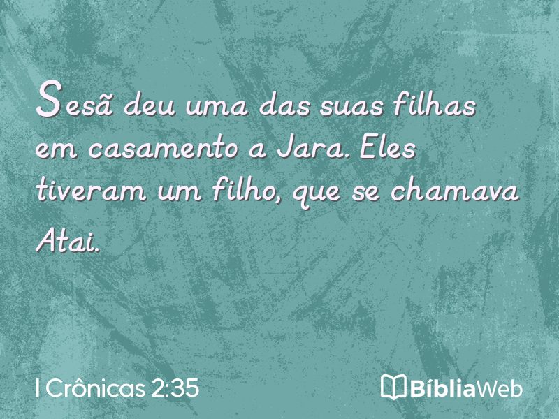 I Crônicas 2:35 em imagem para compartilhar