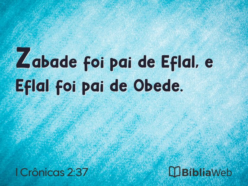 I Crônicas 2:37 em imagem para compartilhar