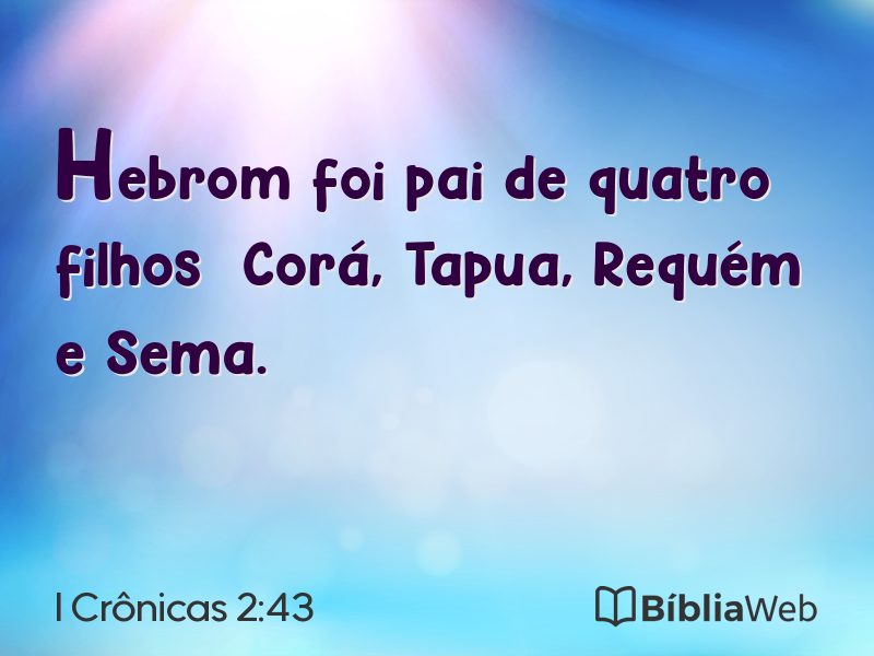 I Crônicas 2:43 em imagem para compartilhar
