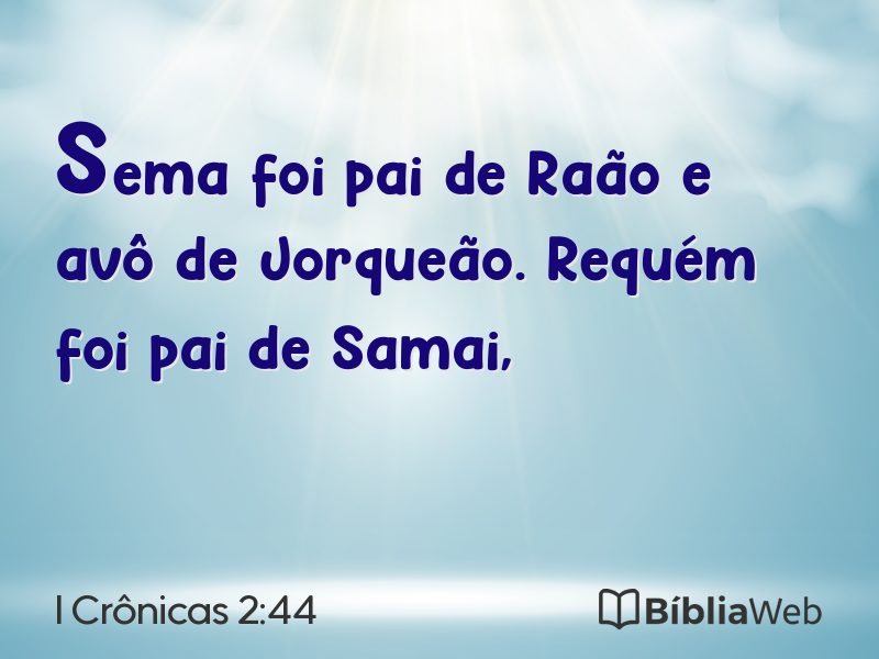 I Crônicas 2:44 em imagem para compartilhar