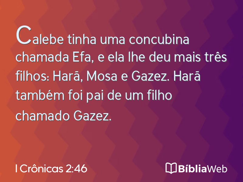 I Crônicas 2:46 em imagem para compartilhar