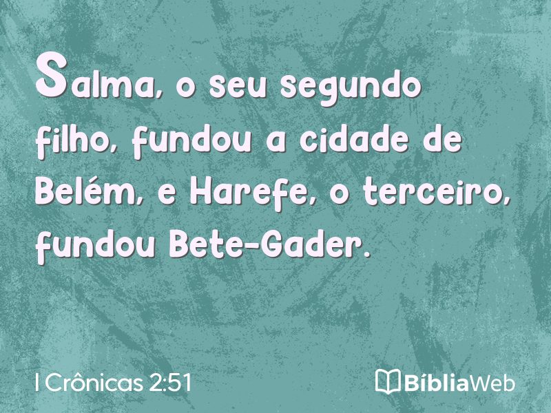 I Crônicas 2:51 em imagem para compartilhar