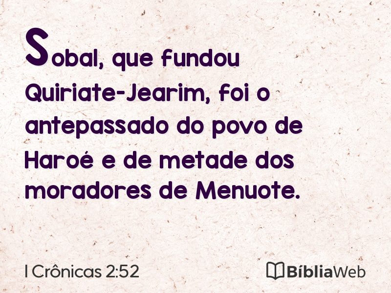 I Crônicas 2:52 em imagem para compartilhar