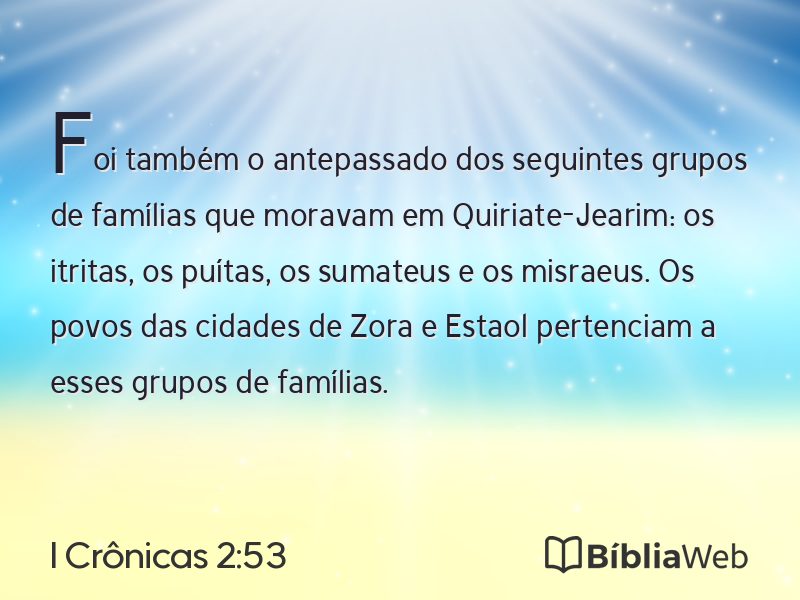I Crônicas 2:53 em imagem para compartilhar