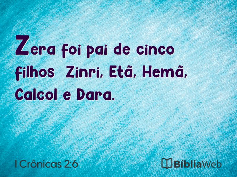 I Crônicas 2:6 em imagem para compartilhar
