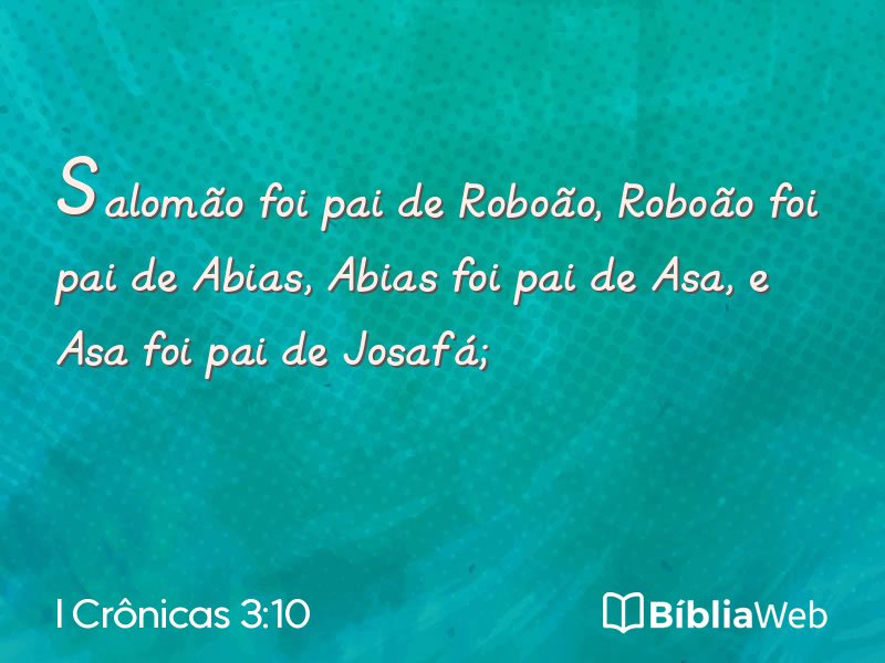 I Crônicas 3:10 em imagem para compartilhar
