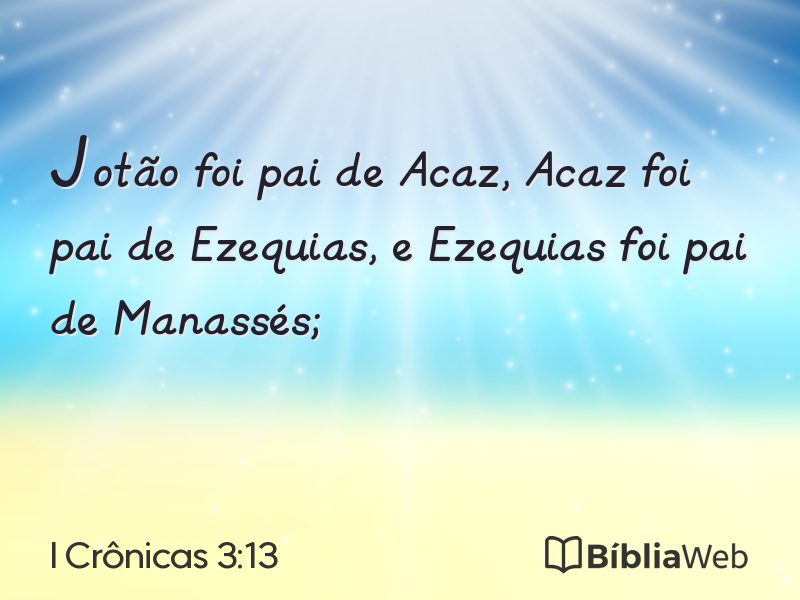 I Crônicas 3:13 em imagem para compartilhar