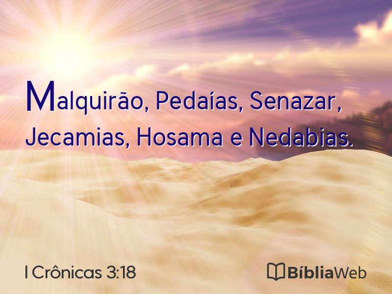 I Crônicas 3:18 em imagem para compartilhar