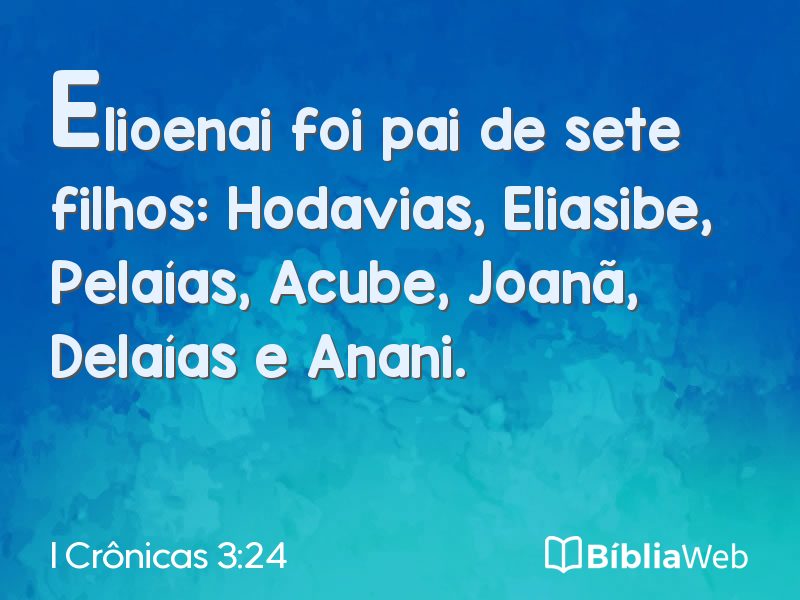I Crônicas 3:24 em imagem para compartilhar