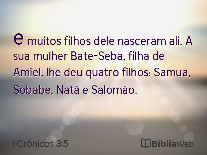 I Crônicas 3:5 em imagem para compartilhar