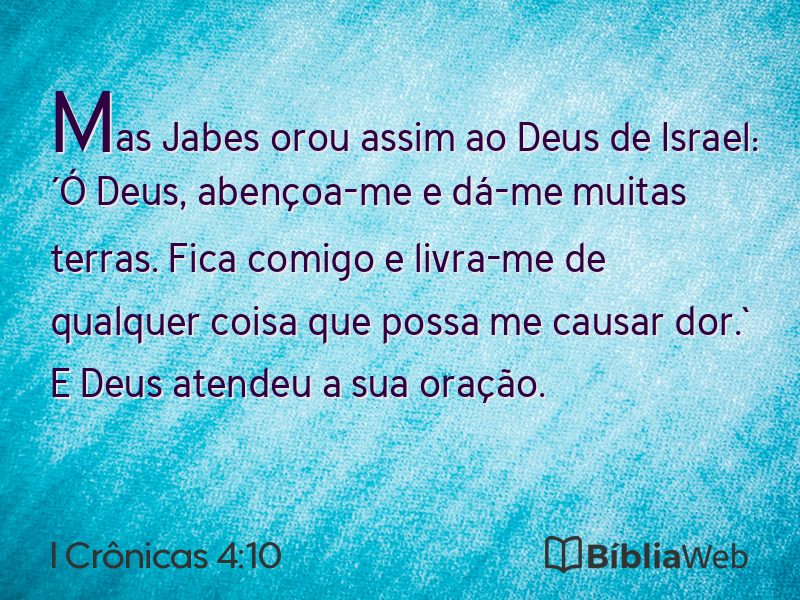 I Crônicas 4:10 em imagem para compartilhar