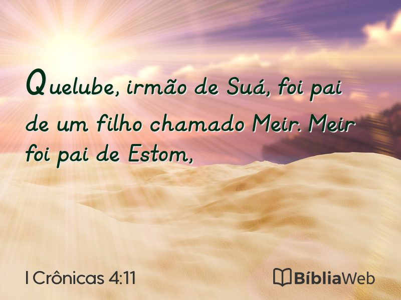 I Crônicas 4:11 em imagem para compartilhar