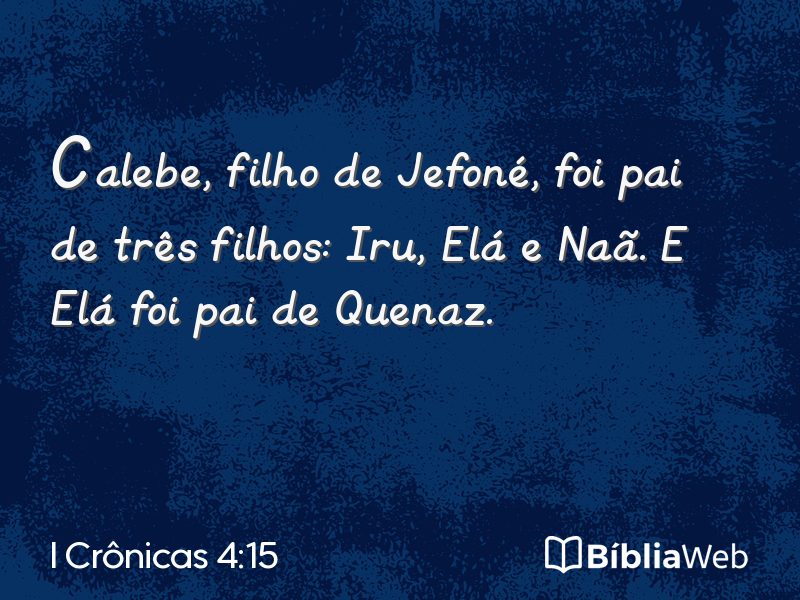 I Crônicas 4:15 em imagem para compartilhar