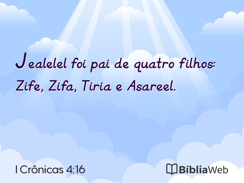 I Crônicas 4:16 em imagem para compartilhar