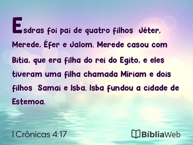 I Crônicas 4:17 em imagem para compartilhar