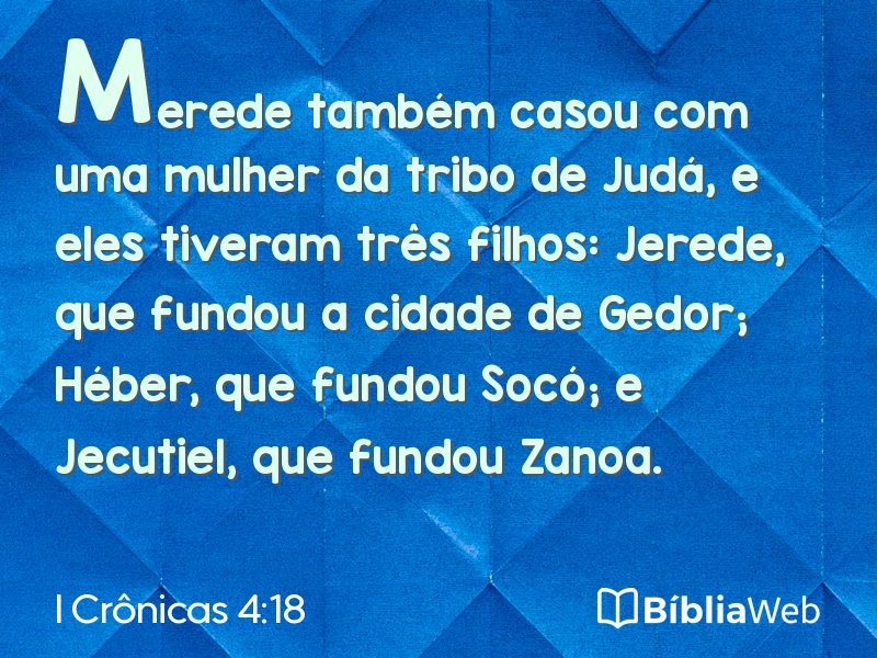 I Crônicas 4:18 em imagem para compartilhar